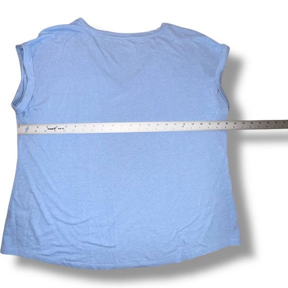 TALBOTS DROP SHOULDER V-NECK TEE - 1X Tranquil Blue - Picture 12 of 13